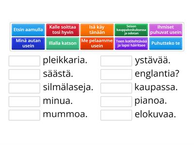 Partitiiviverbejä + pari muuta (A2.1)