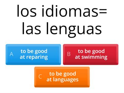 Review 1 SPANISH 5 ACELERADO RePORTEROS 3, unit 4, Vocabulary words p 178 HABILIDADES, SABER Y PODER