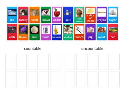 countable and uncountable