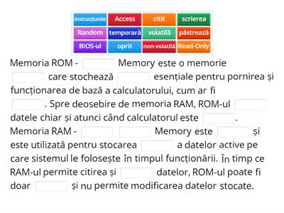 3. Exercițiu de completare 