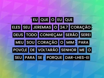  VERSÍCULOS PARA MEMORIZAR - 2Tm3:16 e Jr 24:7