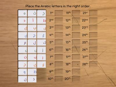 GAME: Order the Arabic letters
