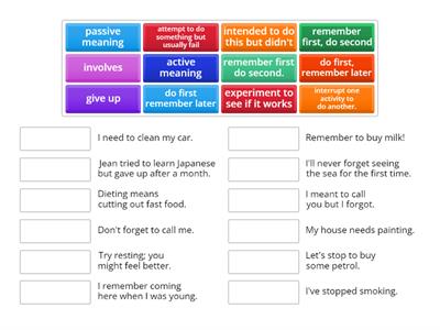 Gerunds and Infinitives with different meanings Ready for First Unit 2