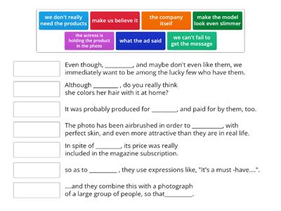 Unit 9A  Clauses of contrast and purpose - Grammar 