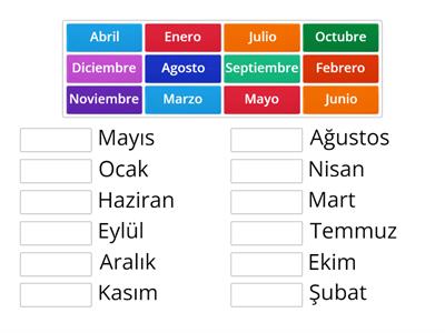 Los meses del año  (turco - español)