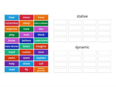 stative and dynamic verbs