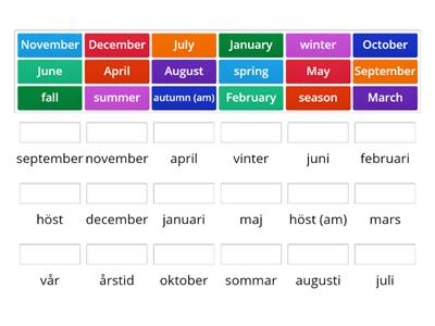 V.11 Eng månader och årstider