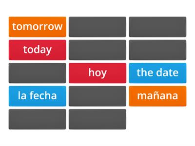 Spanish calendar vocabulary 