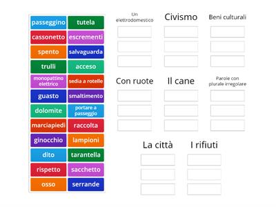 Vocabolario Unità 4, 5 e 8