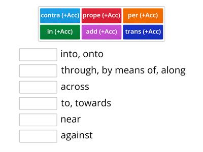 CE Level 1 Latin prepositions that make next noun accusative