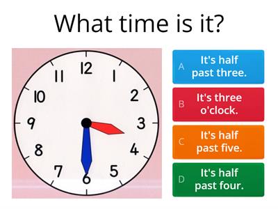 Time - half past, o´clock