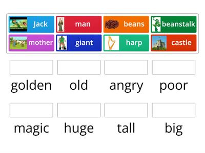 Nouns and Adjective match Jack and the Beanstalk