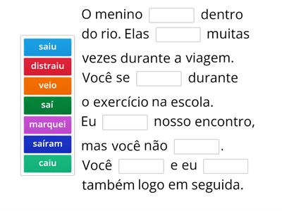 Pretérito Perfeito - verbos regulares em português