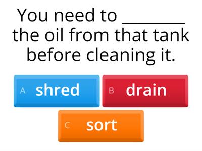 Vocabulary about recycling
