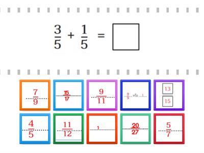 หาคู่การบวกเศษส่วนที่มีตัวส่วนเท่ากัน ป.3