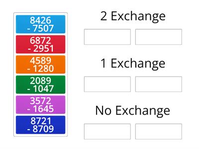 Exchange no Exchange Subtraction