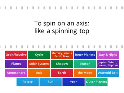Solar System Vocabulary