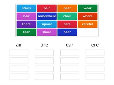 air, are, ear, ere Words