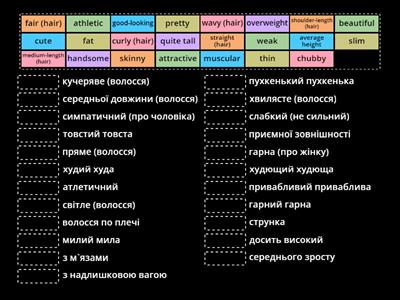 appearance and personality (for Ukrainian learners)