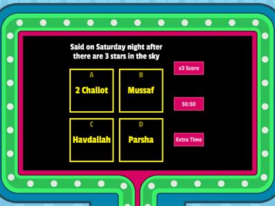 Grade 2 and 3- Shabbat Game quiz