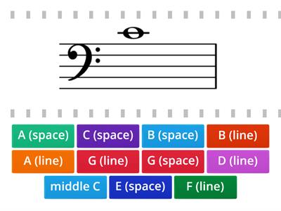Bass Clef Notes Matching