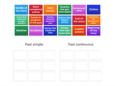 Uses of the past simple & past continuous