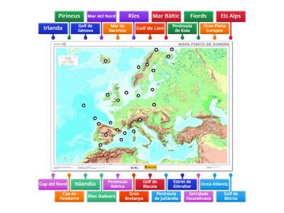 Mapa Físic d'Europa