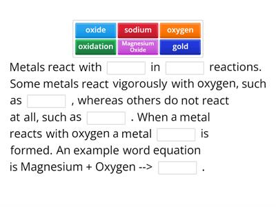 Oxidation of metals