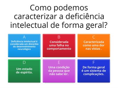 Quiz sobre deficiência intelectual