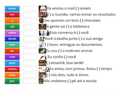 Preposições básicas em português