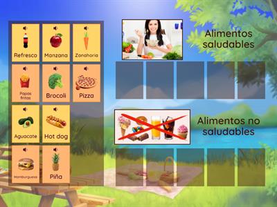 Alimentos saludables y no saludables