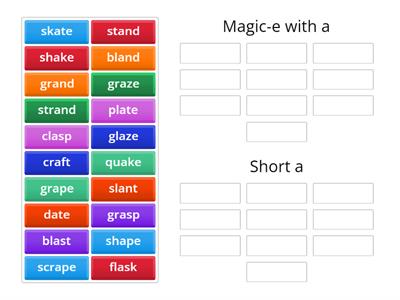 magic-e with a sort
