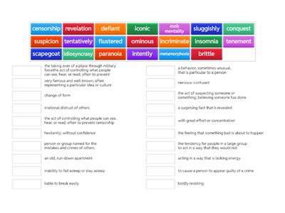 2024 Fall Exam Vocabulary