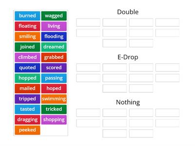 SA Sort 4: Inflected Endings: Double, Drop, or Nothing