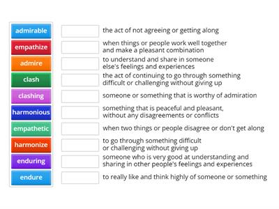 Adjectives and verbs to describe friendship
