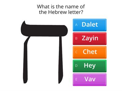 Aleph Bet Hebrew letters & vowels Quiz