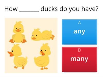 Tricky/sight words: Any or Many - complete the sentence