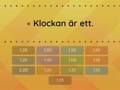 Ordförråd - Klockan (aktivitet 1)