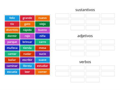 Sustantivos,adjetivos y verbos
