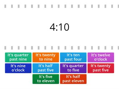 II. Telling the time - find the match