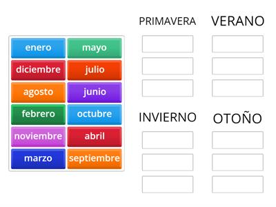 LOS MESES EN LAS ESTACIONES DEL HEMISFERIO NORTE