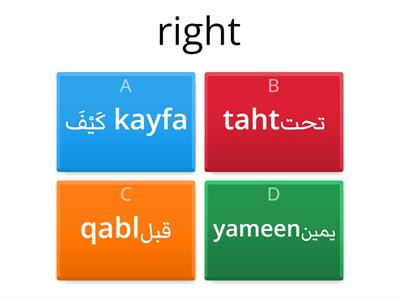  preposition/ Direction in Arabic