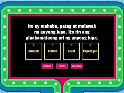 Mga Anyong lupa at anyong tubig sa kalakhang Maynila.