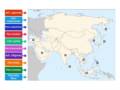 Peninsule, Insule, Arhipelaguri-Asia