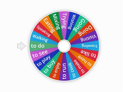 Gerunds and infinitives (spin the wheel)