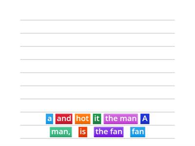 Literacy readers: man, fan, hot