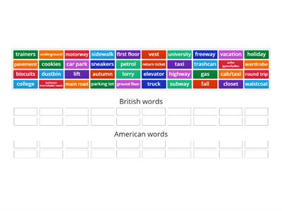 British vs American words