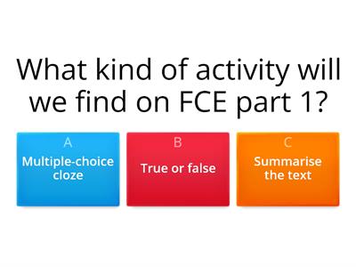 FCE reading parts 1and 2