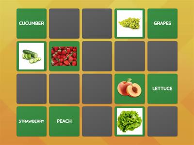 FRUITS AND VEGETABLES in English