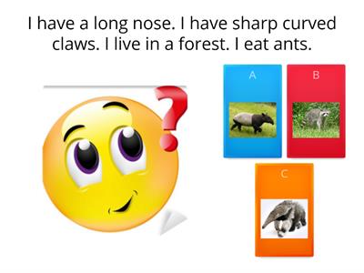 Animal Riddles 3_See https://en.islcollective.com/english-esl-worksheets/vocabulary/animals/animal-riddles-3-hard/714